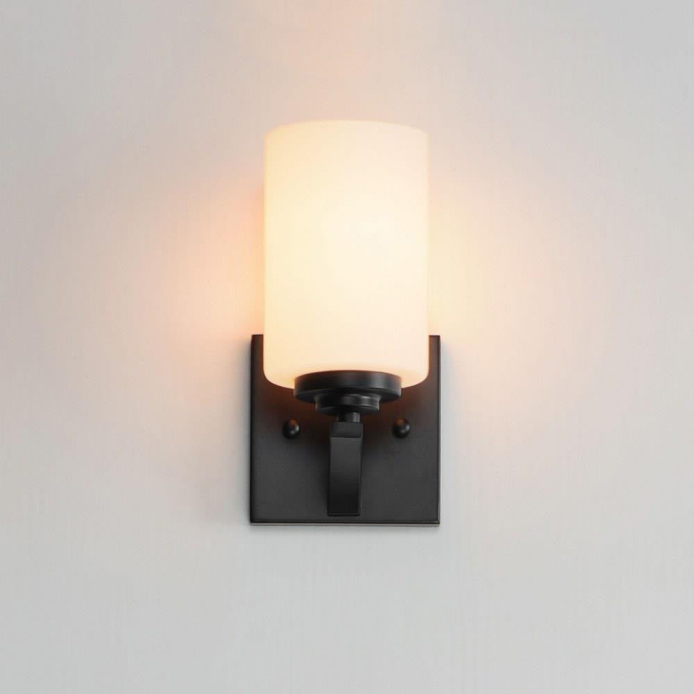 Maxim Lighting 20030SWSBR Deven Wall Sconce Illuminated View