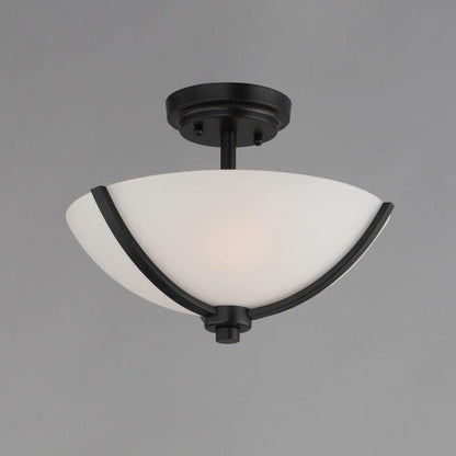 Maxim Lighting 20031SWSBR Deven 3 Light 14 Inch Satin Brass Semi-Flush Mount Ceiling Light - Angle View