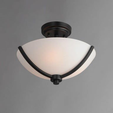 Maxim Lighting 20031SWSN Deven Semi-Flush Mount Ceiling Light - Side Profile View
