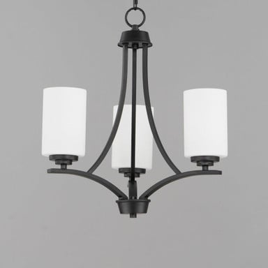 Maxim Lighting 20033SWBK Deven 3 Light 18 Inch Black Chandelier Ceiling Light Detail View