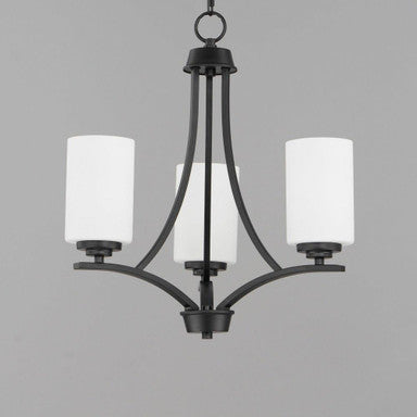 Maxim Lighting 20033SWSBR Deven 3 Light 18 Inch Satin Brass Chandelier Ceiling Light - Front View