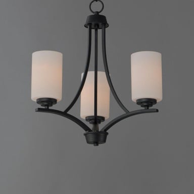 Maxim Lighting 20033SWBK Deven 3 Light 18 Inch Black Chandelier Ceiling Light Angle View