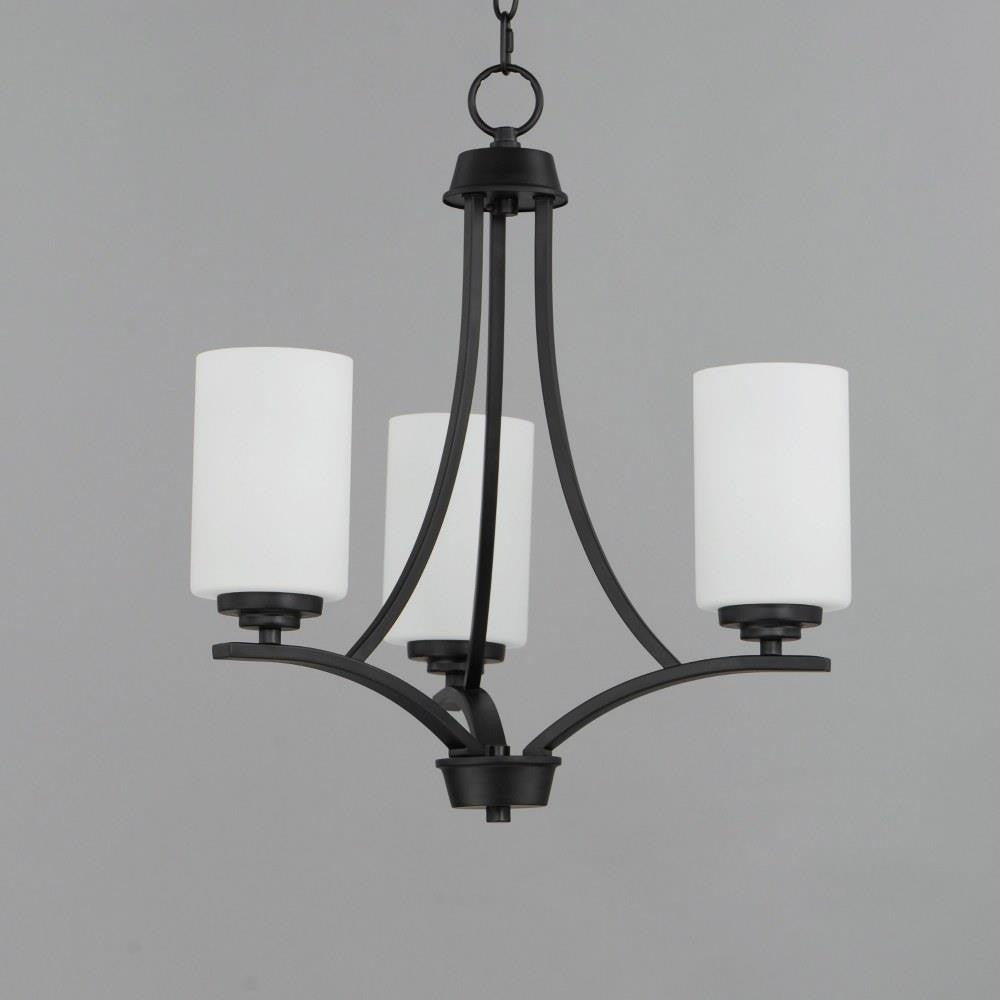 Maxim Lighting 20033SWBK Deven 3 Light 18 Inch Black Chandelier Ceiling Light