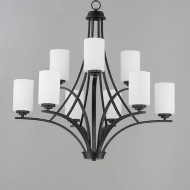 Maxim Lighting 20036SWSBR Deven 9 Light 2-Tier Chandelier Side View