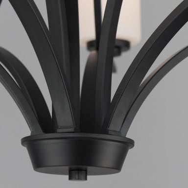 Maxim Lighting 20036SWSBR Deven Chandelier Close-Up of Center Base and Arm Detail