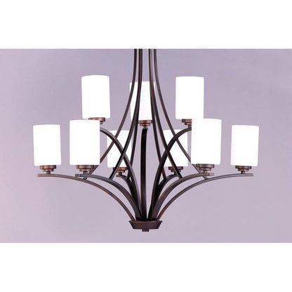 Maxim Lighting 20036SWOI Deven 9 Light Oil Rubbed Bronze Chandelier Angle View