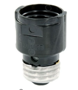 Leviton 2006 Medium-medium Base, One-Piece, Adapters And Extensions, Incandescent, Phenolic Lamp holder, 1-3/16", To Be Used In Phenolic Sockets Only, Black