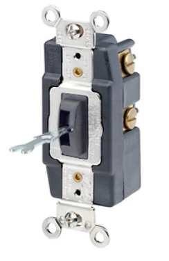 Leviton 1257-L Grounding Momentary Contact Toggle Switch, 20 Amp, 120/277 Volt, Brown
