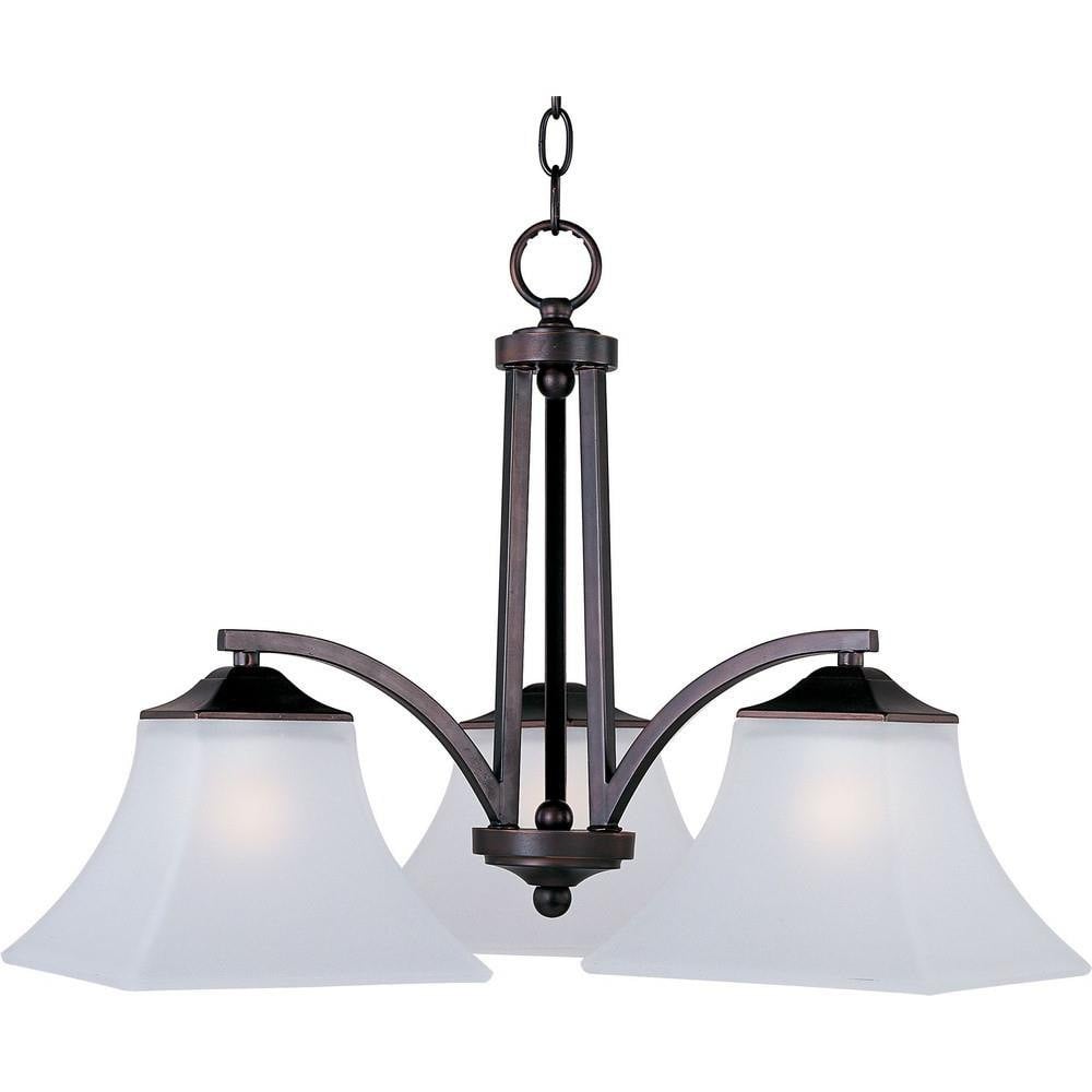 Maxim Lighting 20094FTSN Aurora 3 Light Chandelier Oil Rubbed Bronze Finish Angle View