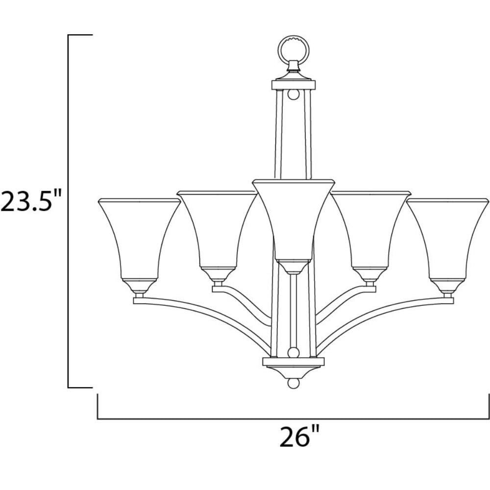 Maxim Lighting 20095FTOI Aurora Chandelier Dimensions - 26 inch Wide by 23.5 inch High