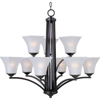 Maxim Lighting 20096FTOI Aurora 9 Light Oil Rubbed Bronze 2 Tier Chandelier Ceiling Light - Side View