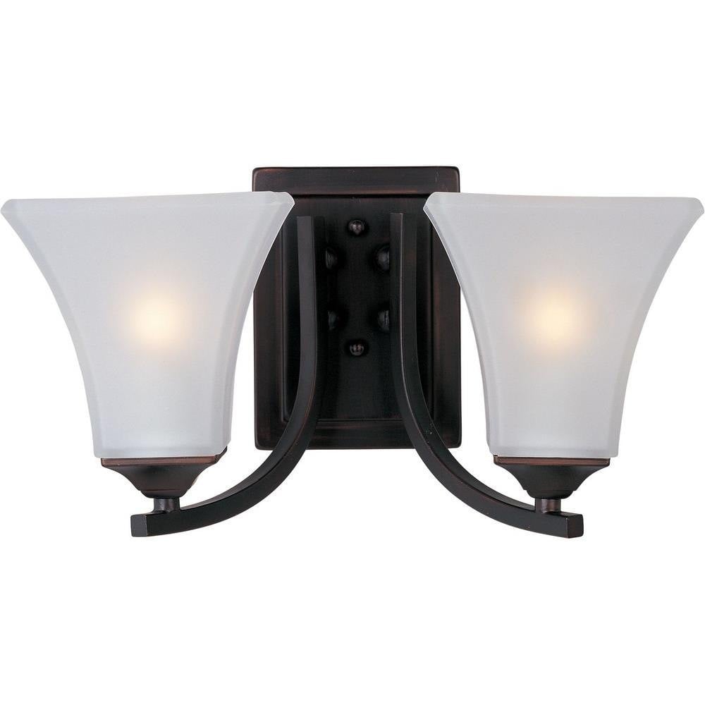 Maxim Lighting 20099FTSN Aurora 2 Light 13.5 inch Satin Nickel Bath Vanity Wall Light - Front View