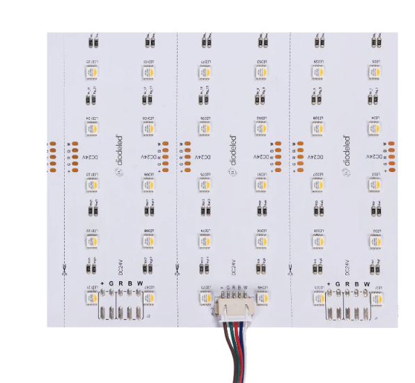Diode LED DI-24V-PS-RGBW-120-2412 12-in x 24-in Puralight RGBTW LED Flex Sheet, Wattage 60W,  3750 Lumens, Color Temperature RGBTW,, Voltage 24V