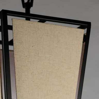 Maxim Lighting 20261CVBK Montauk 1 Light 9 inch Black Pendant Ceiling Light - Detail of Oatmeal Fabric Shade