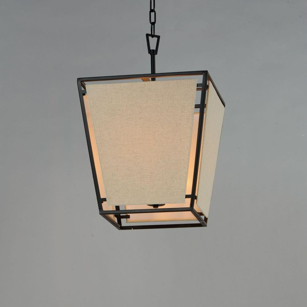 Maxim Lighting 20264CVBK Montauk 4 Light Black Pendant Ceiling Light - Illuminated View
