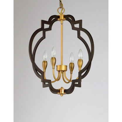 Maxim Lighting 20293OIAB Crest 4 Light Chandelier in Oil Rubbed Bronze and Antique Brass - Angle View
