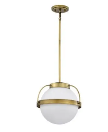Nuvo 60-7784 Lakeshore Medium Pendant Light Fixture w/o Bulb, Voltage 120V, Natural Brass