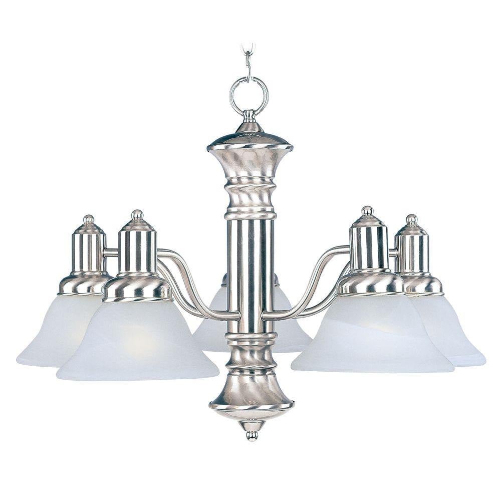 Maxim Lighting 20325MRSN Newburg 5 Light Satin Nickel Chandelier Ceiling Light