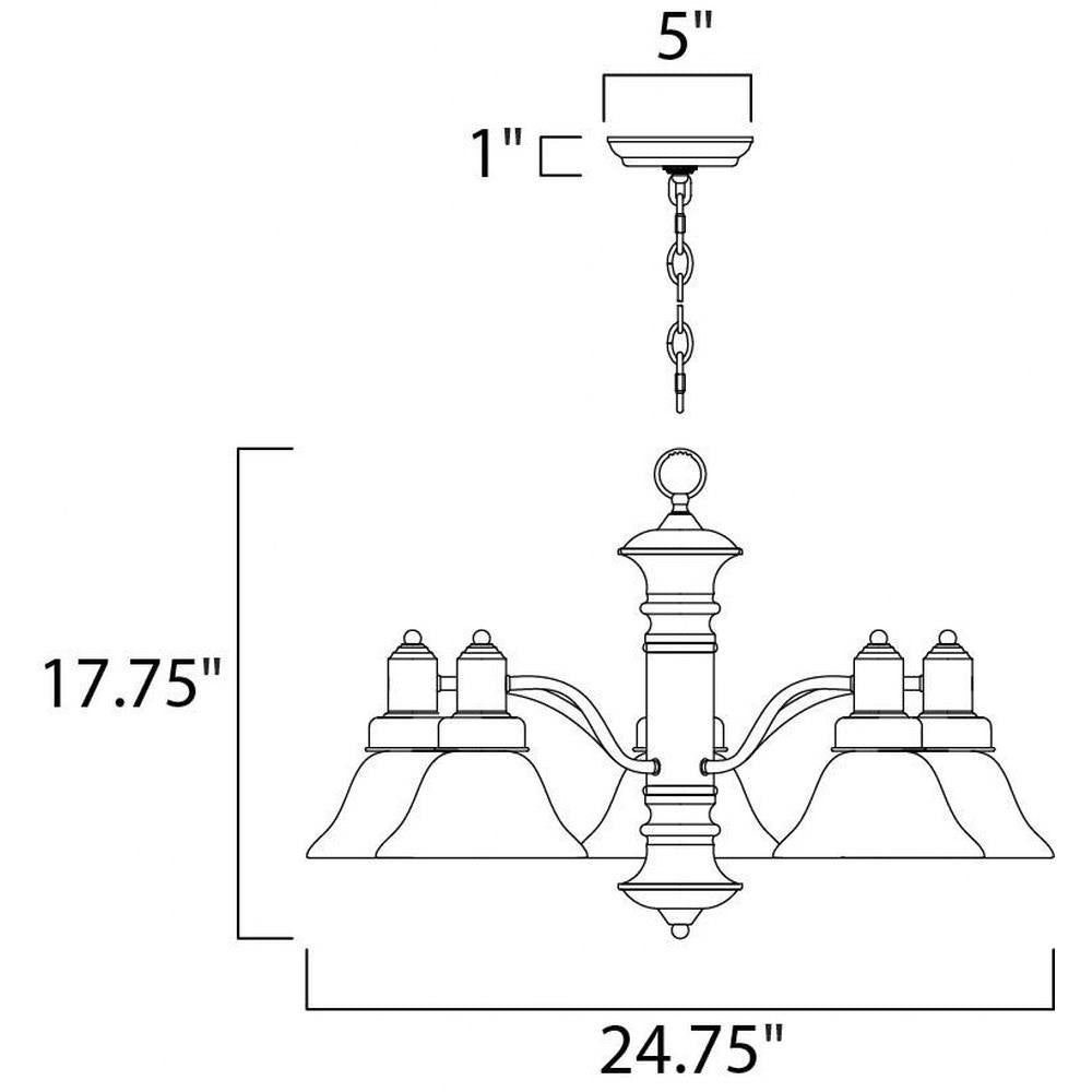 Maxim Lighting 20325MRSN Newburg Chandelier Dimensions - 24.75 inch wide by 17.75 inch high