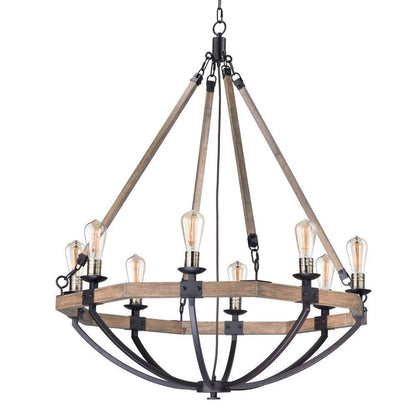 Maxim Lighting 20338WOBZ Lodge 8 Light Weathered Oak Bronze Chandelier on white background