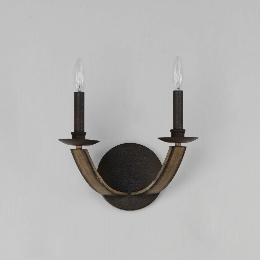 Maxim Lighting 20341DWAR Basque 2 Light Driftwood/Anthracite Wall Sconce - Side Angle View