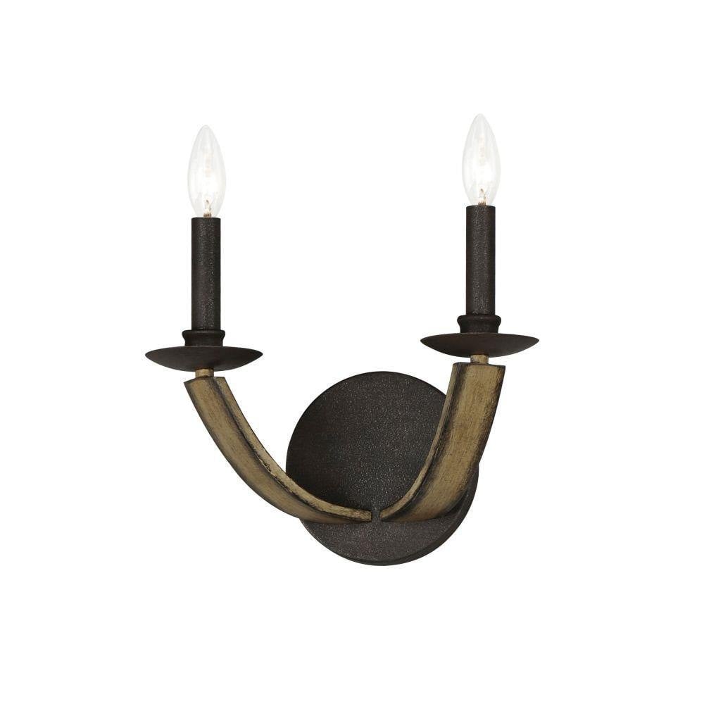 Maxim Lighting 20341DWAR Basque 2 Light Driftwood/Anthracite Wall Sconce - White Background