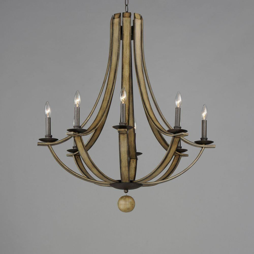 Maxim Lighting 20348DWAR Basque 8 Light 32 Inch Driftwood Chandelier Ceiling Light