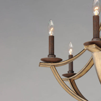 Maxim Lighting 20348DWAR Basque Chandelier Candelabra Arms Detail