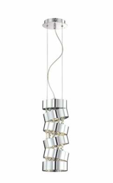 Eurofase Lighting 20389-017 Atiella 6" Round Pendant Light, Chrome Finish