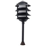 ORBIT 2040-F-BK 4-Tier Low Voltage Frosted Pagoda Light, Black Finish