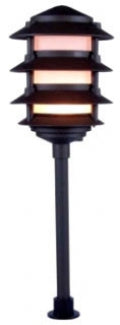 ORBIT 2044-C-BK 4-Tier Incand Clear Pagoda Light, Black Finish