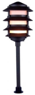 ORBIT 2047-C-BR 4-Tier Compact Fluorescent Clear Pagoda Light, Bronze Finish