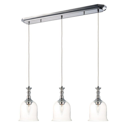 Maxim Lighting 20473CLPN Centennial 3 Light Pendant in Polished Nickel with Clear Glass Shades