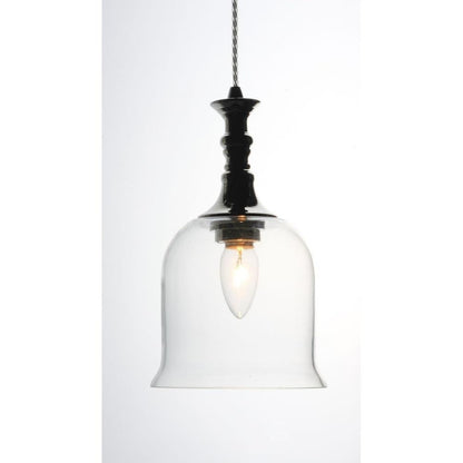Maxim Lighting 20473CLPN Centennial Single Pendant Detail with Clear Glass Bell Shade and Polished Nickel Finish