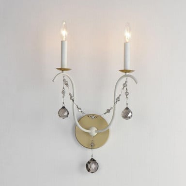Maxim Lighting 20482GN Formosa 2 Light Wall Sconce side angle view showing crystal chain draping