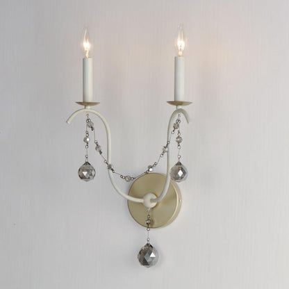Maxim Lighting 20482GN Formosa 2 Light Wall Sconce installed on wall showing full fixture with crystal drops