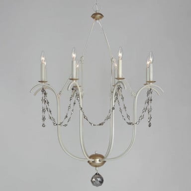 Maxim Lighting 20488ECVG Formosa 8 Light Chandelier in Ecru/Venetian Gold - alternate angle view showing candelabra arms and crystal accents