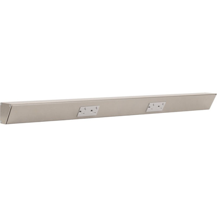 Task Lighting TR30-2GD-P-SN 30" Angled Power Strip, 2 Gray Duplex Receptacles - Satin Nickel