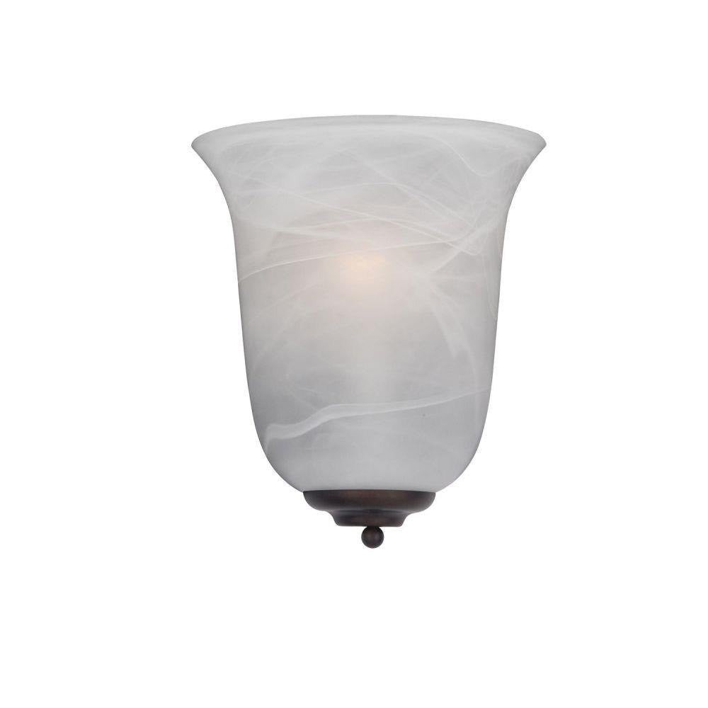 Maxim Lighting 20580MROI Essentials 1 Light Oil Rubbed Bronze Wall Sconce with Marble Glass Shade