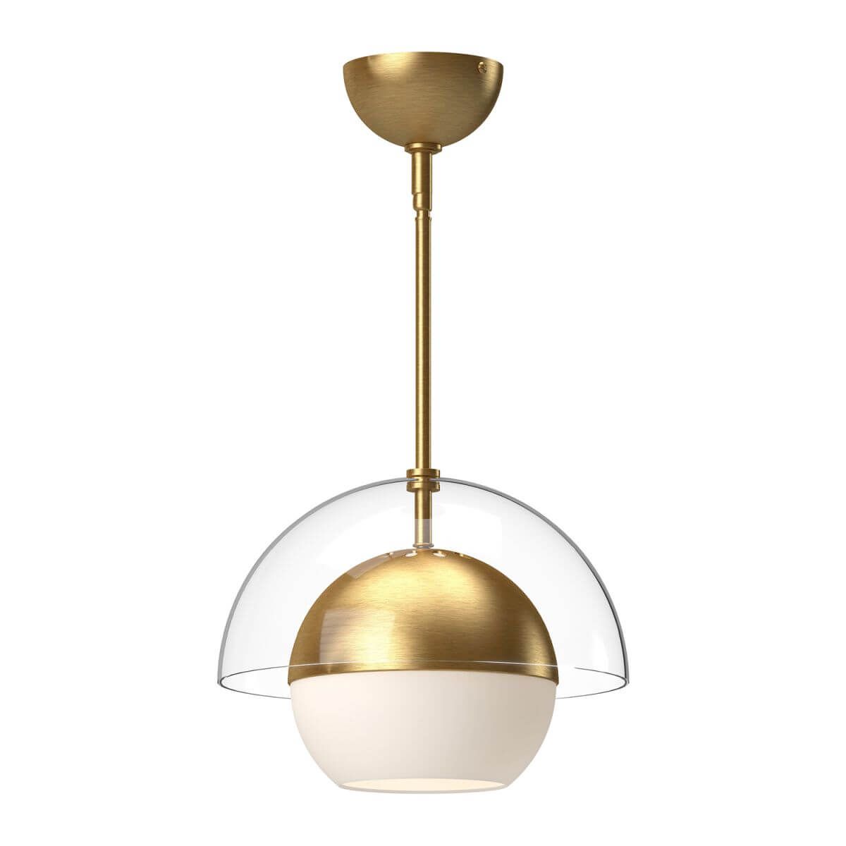 Alora Lighting PD568212BGOP Lucy 1 Light 12 inch Pendant in Brushed Gold with Opal Glass
