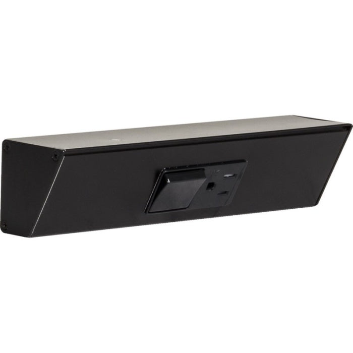 Task Lighting TRS9-1B-BK 9" Angled Power Strip, 1 Black Single Receptacle / Switch, Black