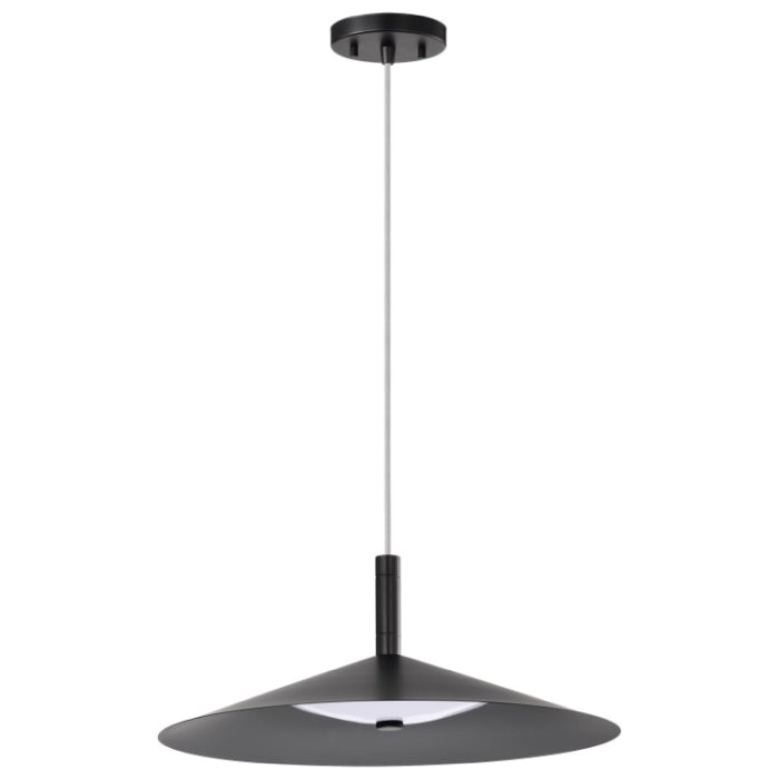 Nuvo 62-2073 Corrine LED Pendant, 18IN, Wattage 25W, Multi-Color Temperature,  Matte Black