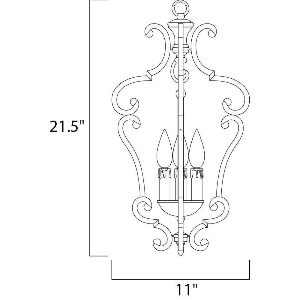 Maxim Lighting 20742CU Richmond Foyer Pendant Chandelier Dimensions 11 Inch Wide 21.5 Inch High