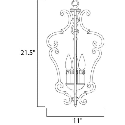 Maxim Lighting 20742CU Richmond Foyer Pendant Chandelier Dimensions 11 Inch Wide 21.5 Inch High