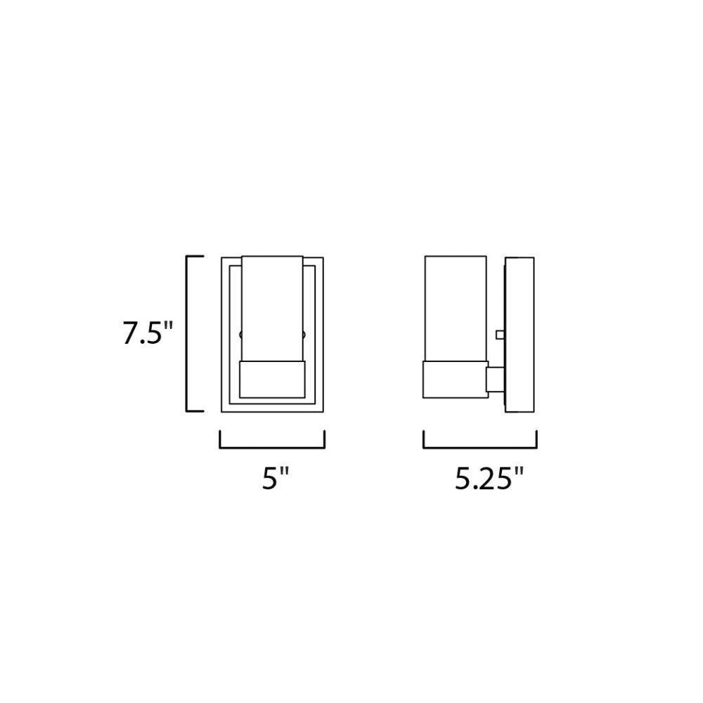 Maxim Lighting 20901CLPC Sync Bath Vanity Wall Light Dimensions - 7.5 inch H x 5 inch W x 5.25 inch D