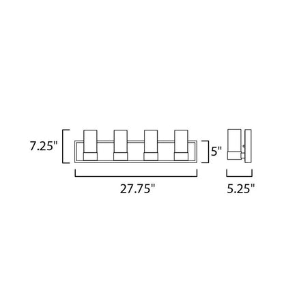Maxim Lighting 20904CLPC Sync 8 Light Polished Chrome Bath Vanity Wall Light - Dimensions Diagram