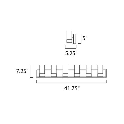Maxim Lighting 20906CLPC Sync 12 Light Bath Vanity Wall Light Dimensions Diagram