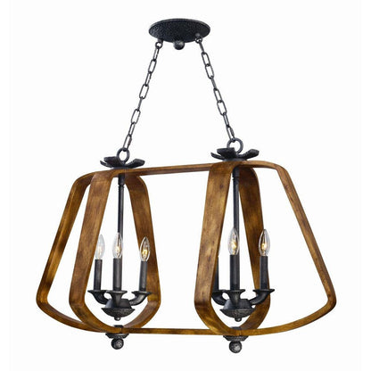 Maxim Lighting 20927BWIO Road House 6 Light 36 Inch Barnwood Iron Ore Chandelier Ceiling Light