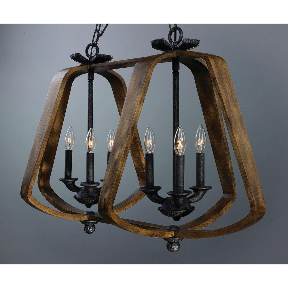 Maxim Lighting 20927BWIO Road House Chandelier Angled Close-Up View