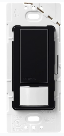 Lutron MS-VPS2-BL Maestro Vacancy Sensor with Switch Single Pole 120V / 2A, Black Finish